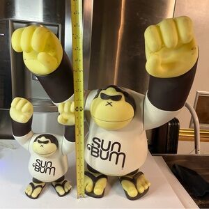 Sun Bum Yellow and White Gorilla Figure - Sun Bum Branded Collectible